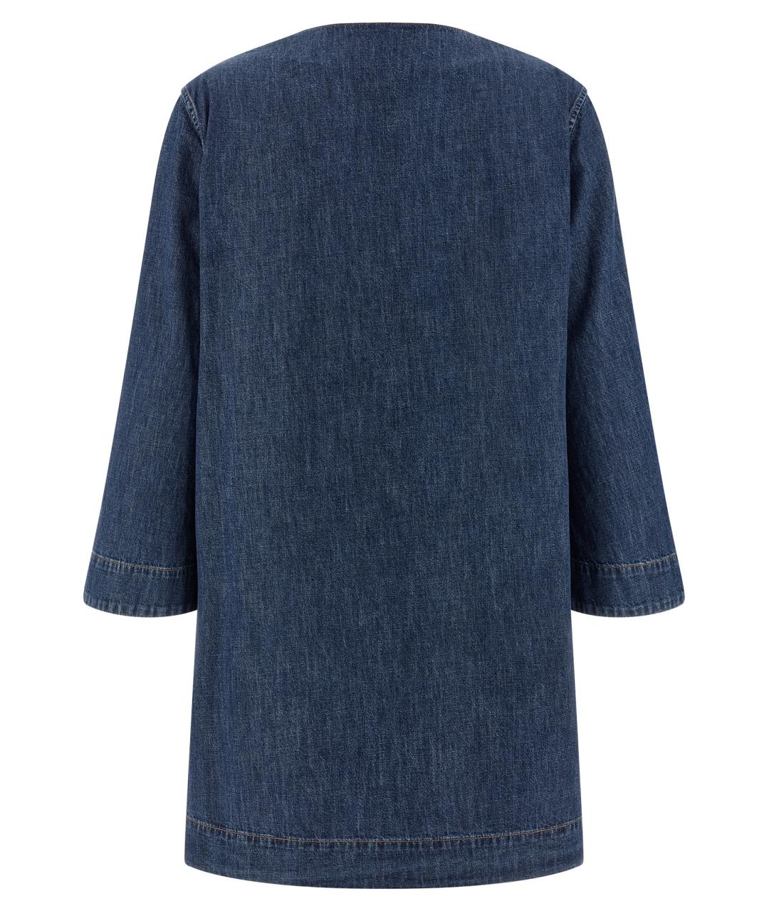 VALENTINO Синее хлопковое повседневное платье, фото 2