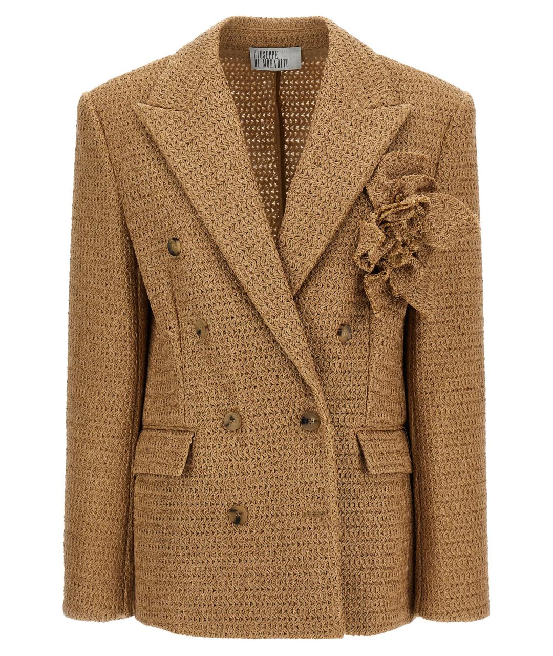 GIUSEPPE DI MORABITO Бежевый жакет/пиджак, фото 1