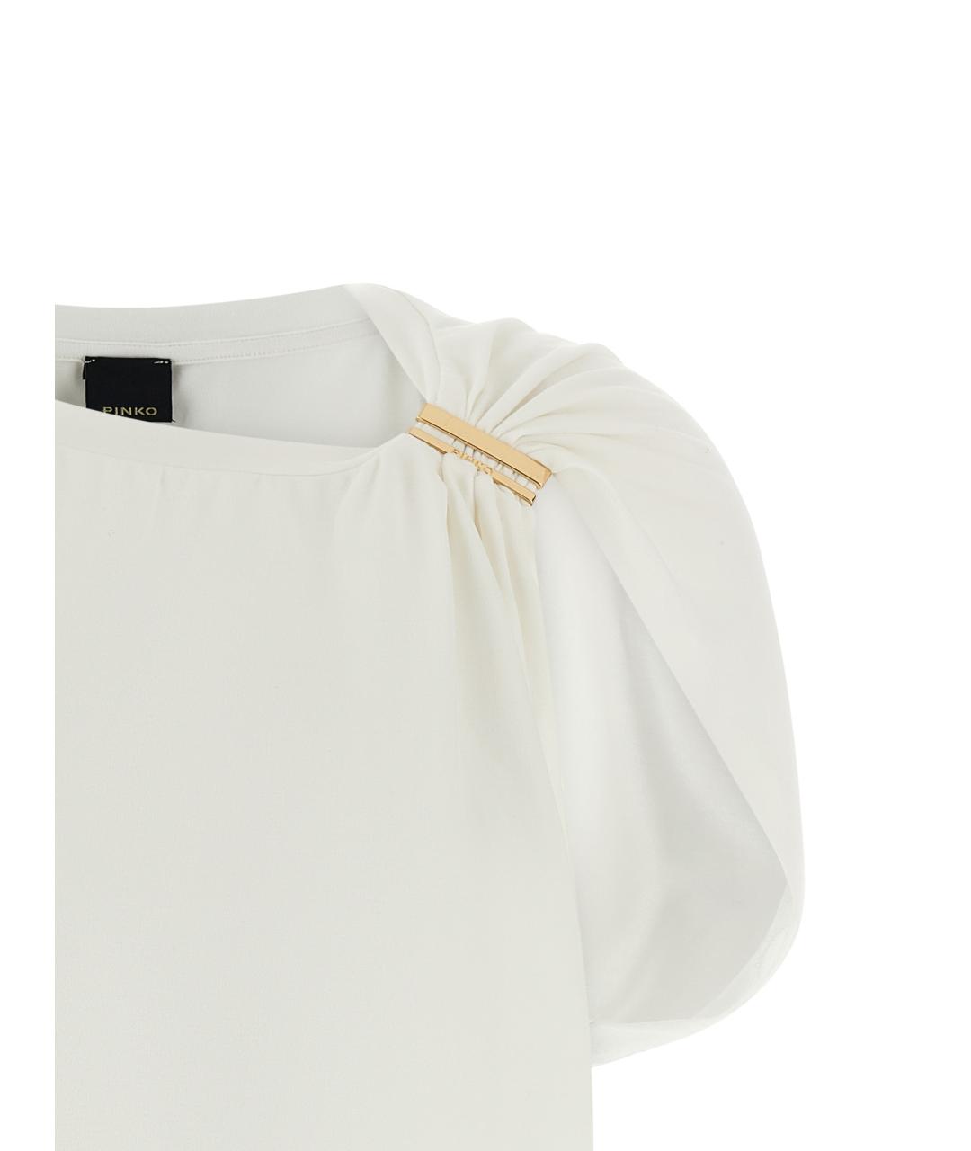 PINKO Белая хлопковая майка, фото 3