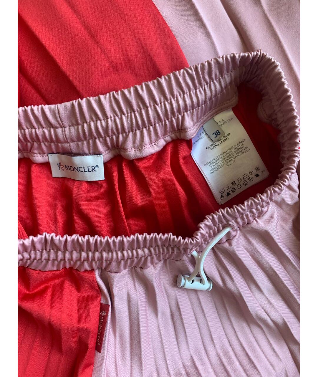MONCLER Розовая полиэстеровая юбка миди, фото 5