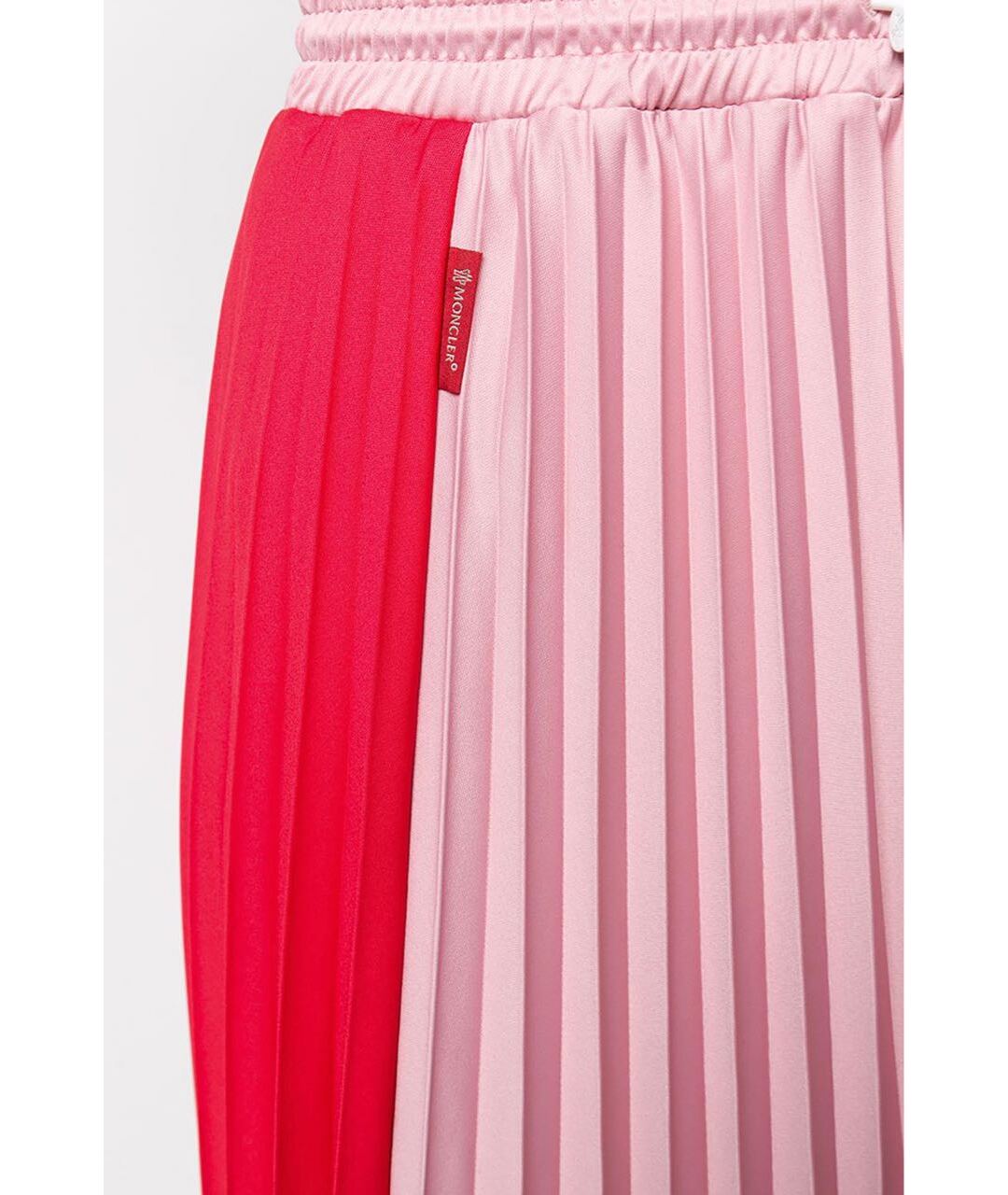 MONCLER Розовая полиэстеровая юбка миди, фото 4