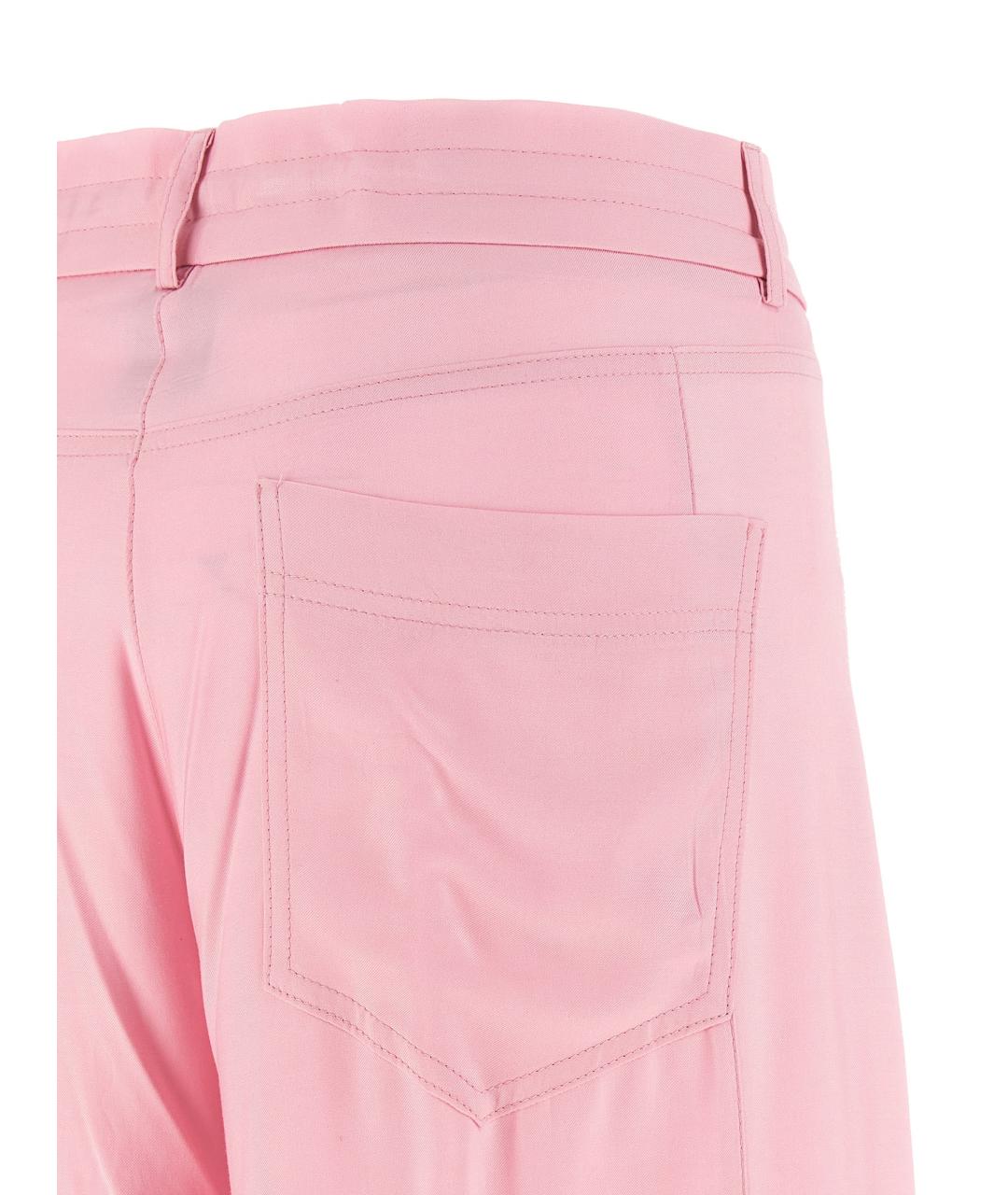 NUDE Розовые вискозные прямые брюки, фото 4