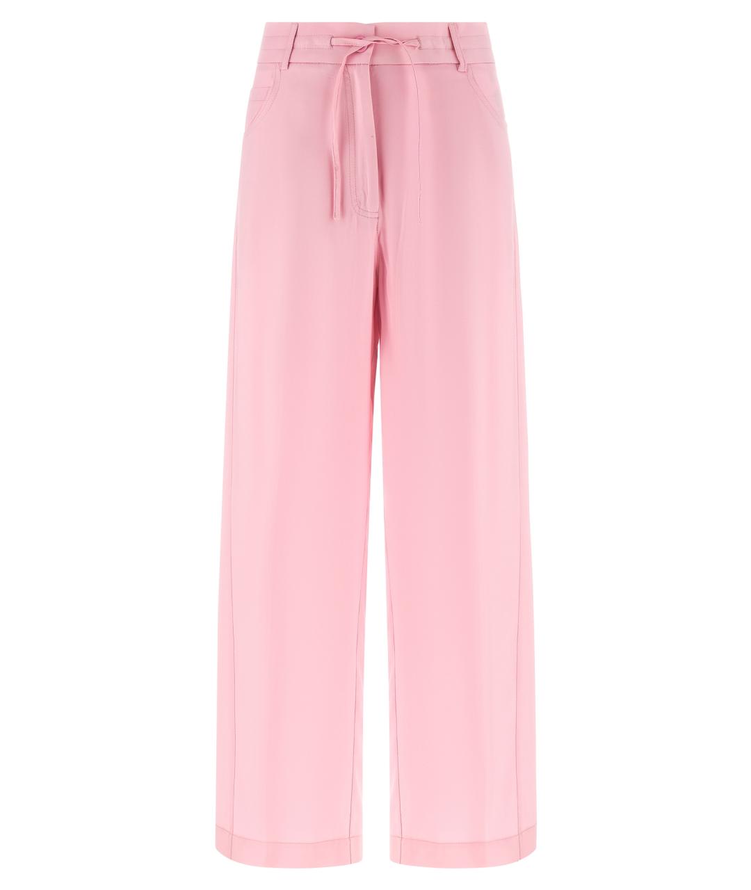 NUDE Розовые вискозные прямые брюки, фото 1