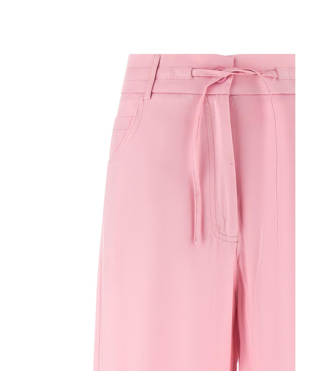 NUDE Розовые вискозные прямые брюки, фото 3