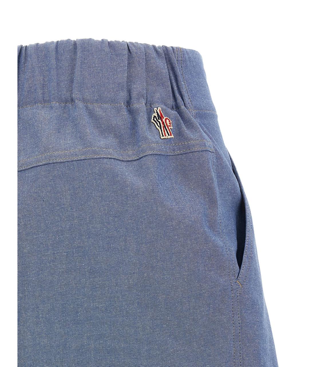 MONCLER GRENOBLE Голубые хлопковые шорты, фото 4