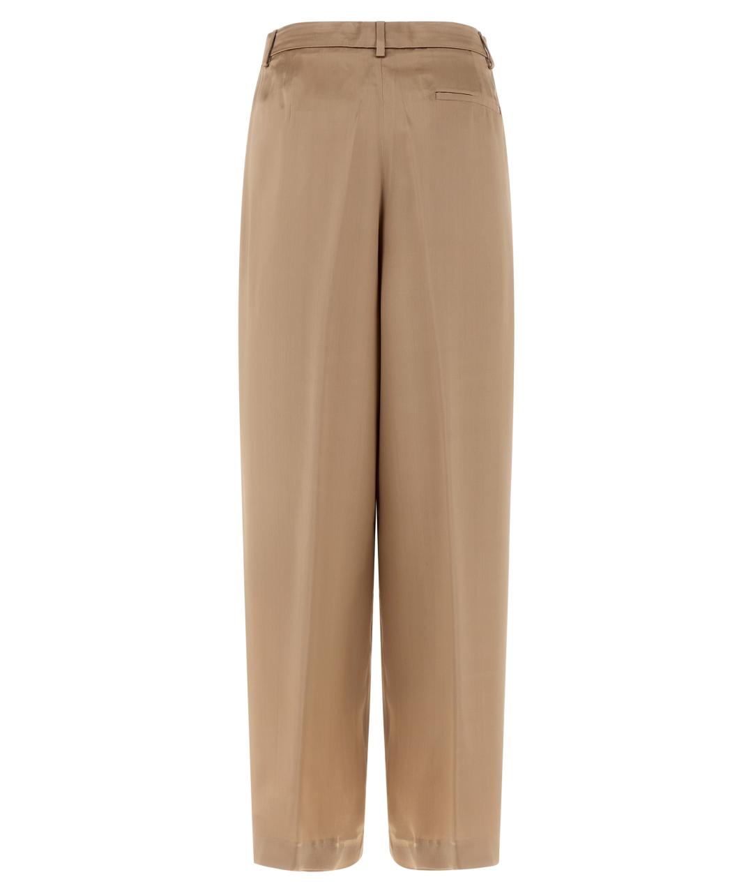 FABIANA FILIPPI Бежевые вискозные прямые брюки, фото 2