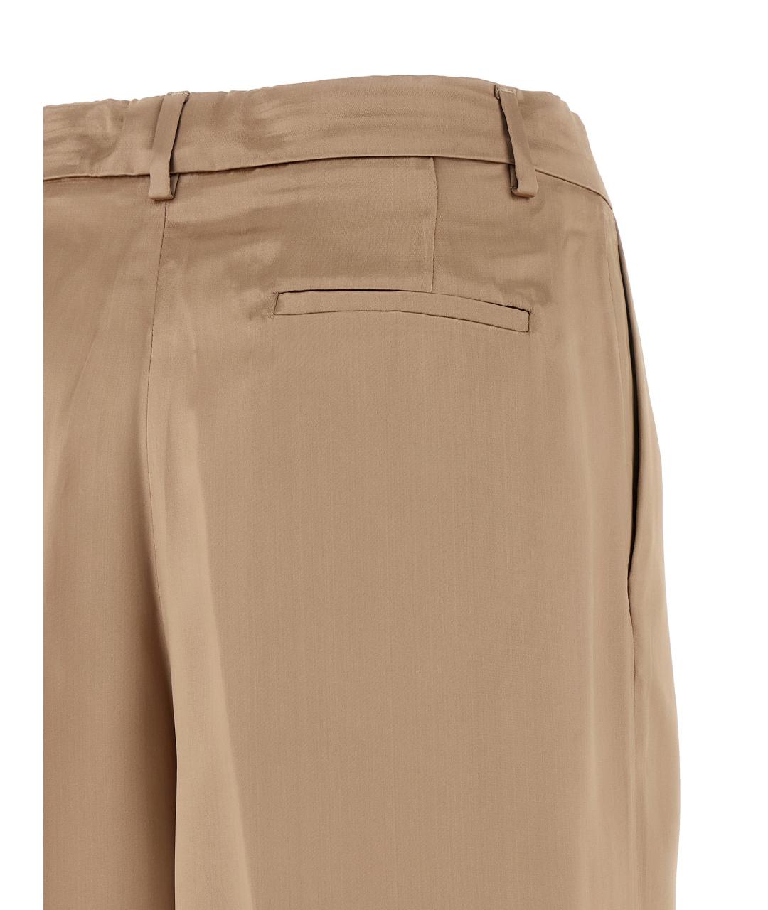 FABIANA FILIPPI Бежевые вискозные прямые брюки, фото 4