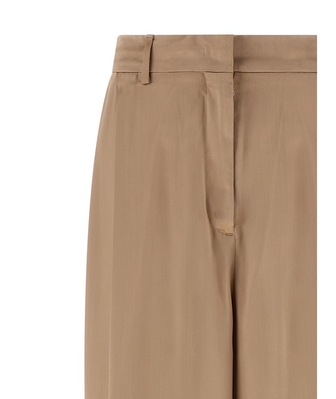 FABIANA FILIPPI Бежевые вискозные прямые брюки, фото 3