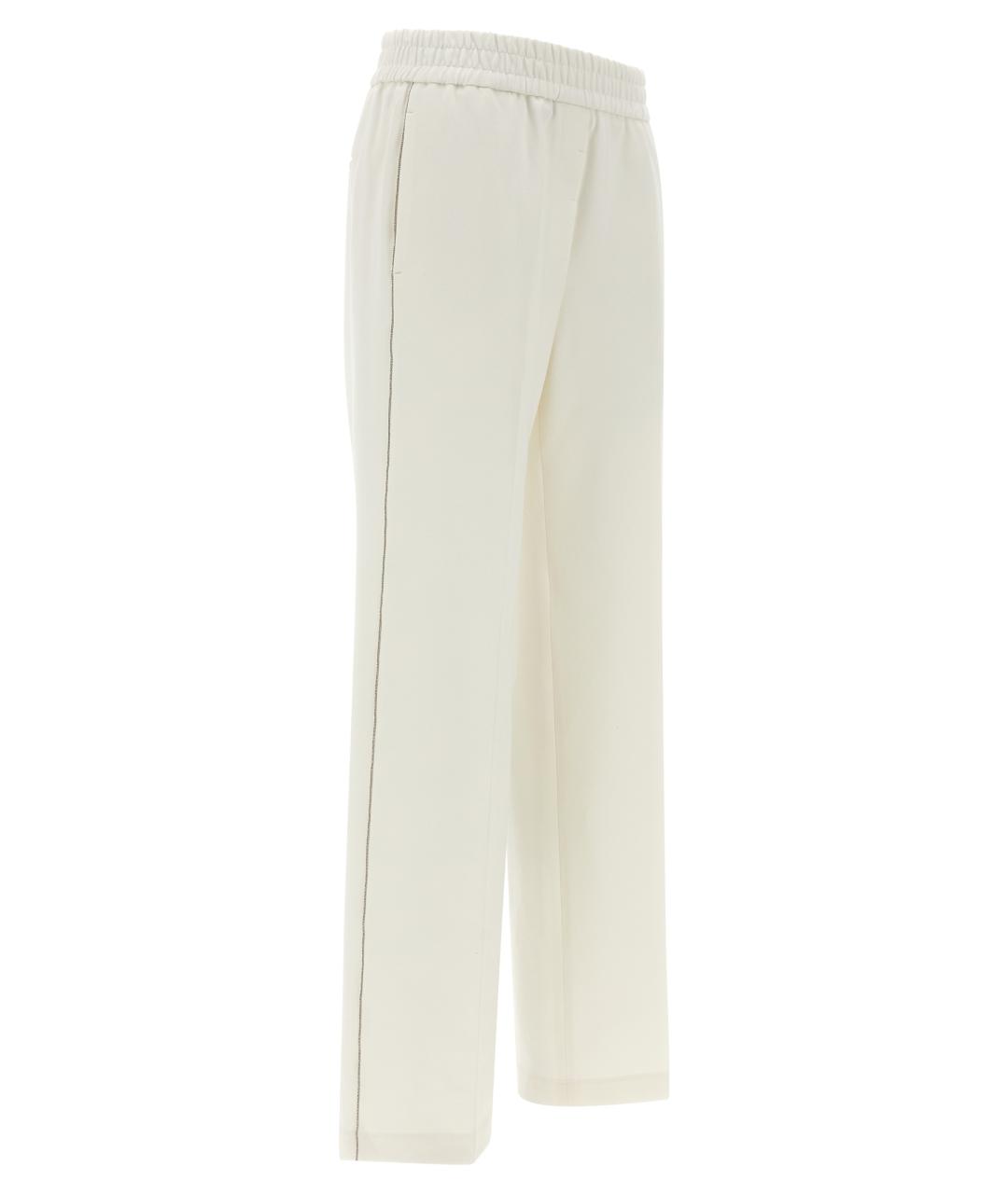 PESERICO Белые хлопковые прямые брюки, фото 3