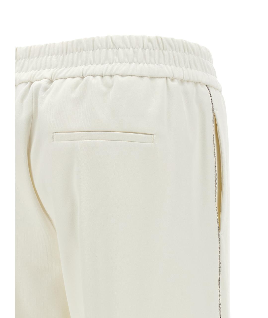 PESERICO Белые хлопковые прямые брюки, фото 5