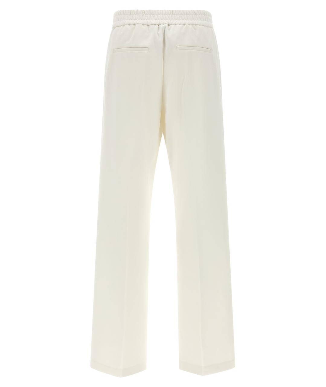 PESERICO Белые хлопковые прямые брюки, фото 2