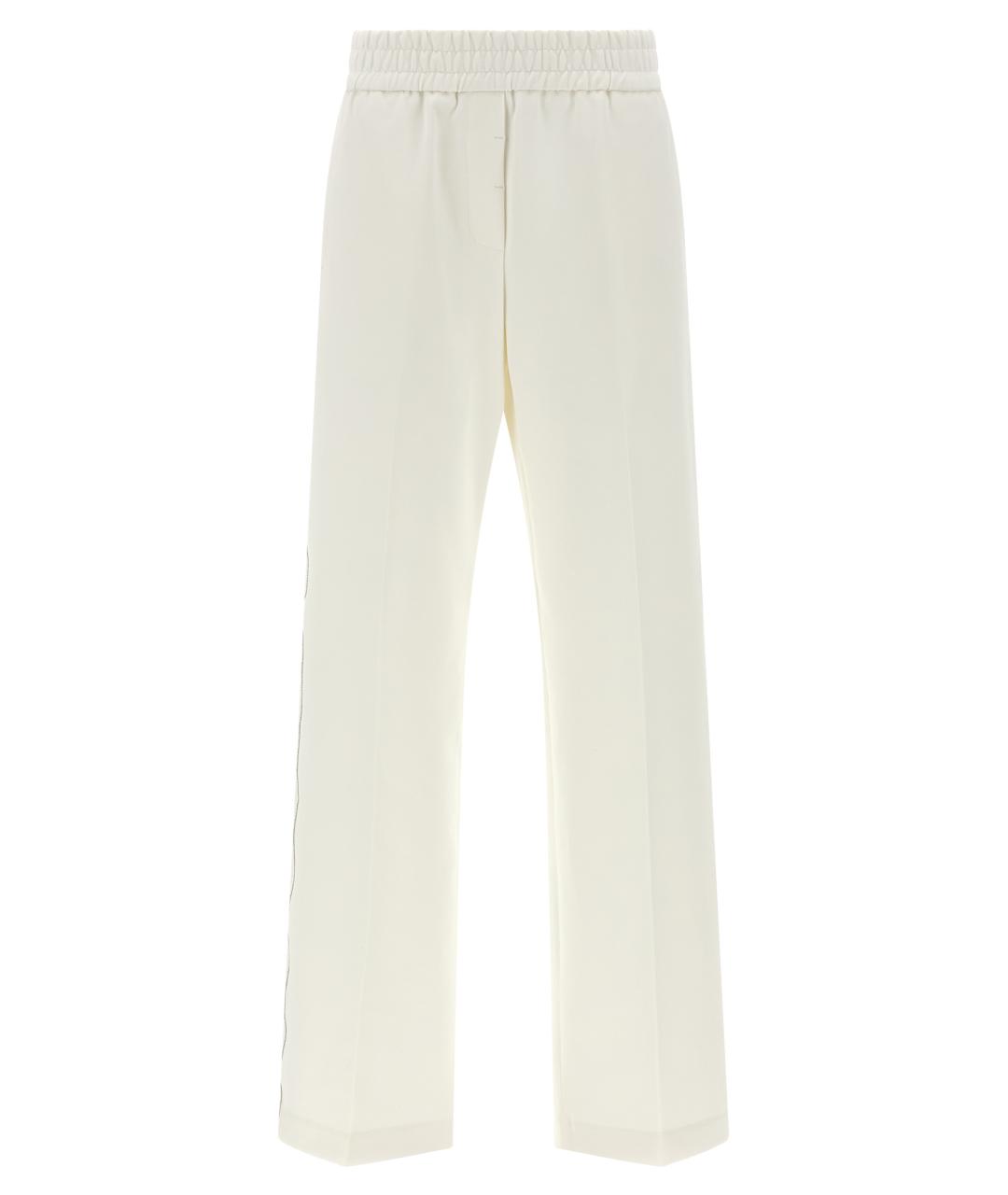 PESERICO Белые хлопковые прямые брюки, фото 1