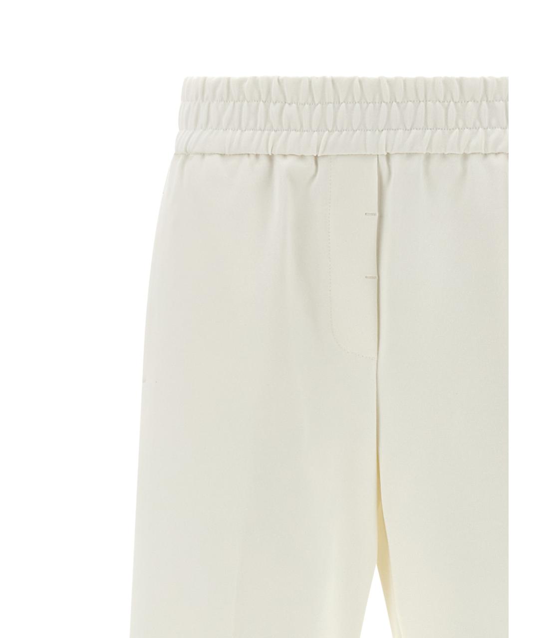 PESERICO Белые хлопковые прямые брюки, фото 4