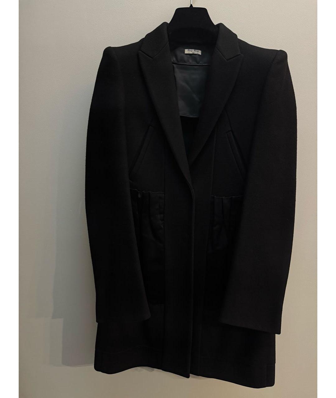 MIU MIU Черное шерстяное пальто, фото 9