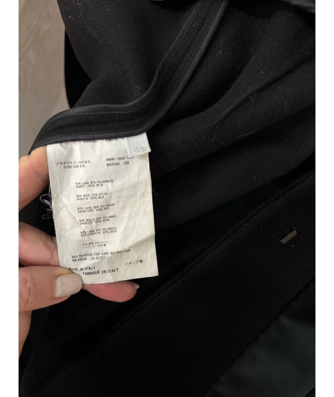 MIU MIU Черное шерстяное пальто, фото 8