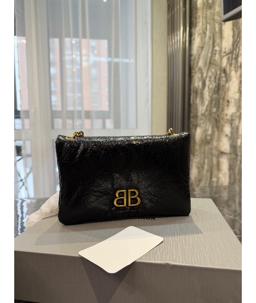 BALENCIAGA Черная кожаная сумка через плечо, фото 9