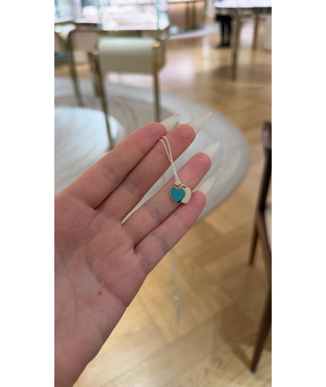 TIFFANY&CO Бирюзовая серебряная подвеска, фото 3