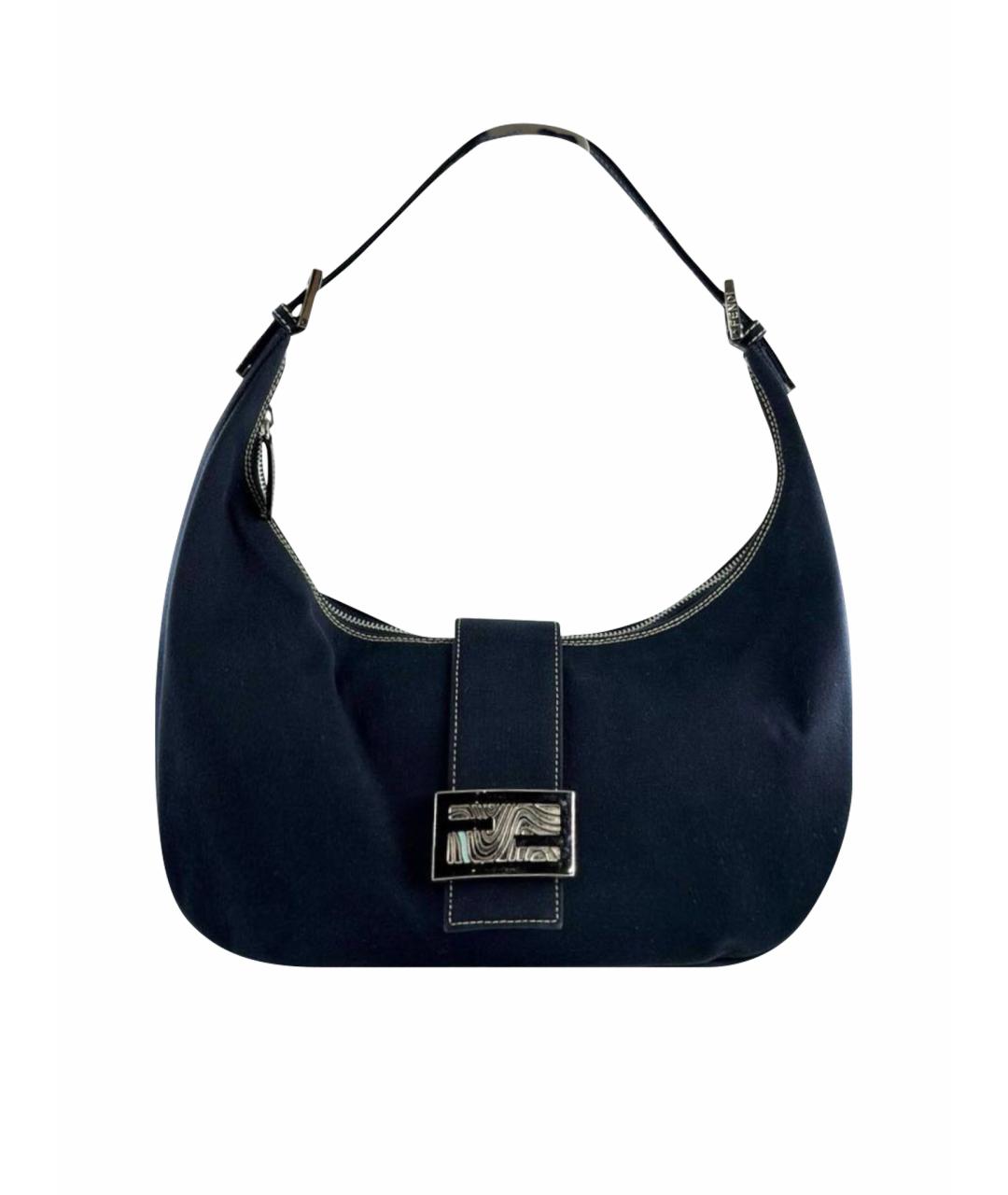 FENDI Темно-синяя тканевая сумка через плечо, фото 9