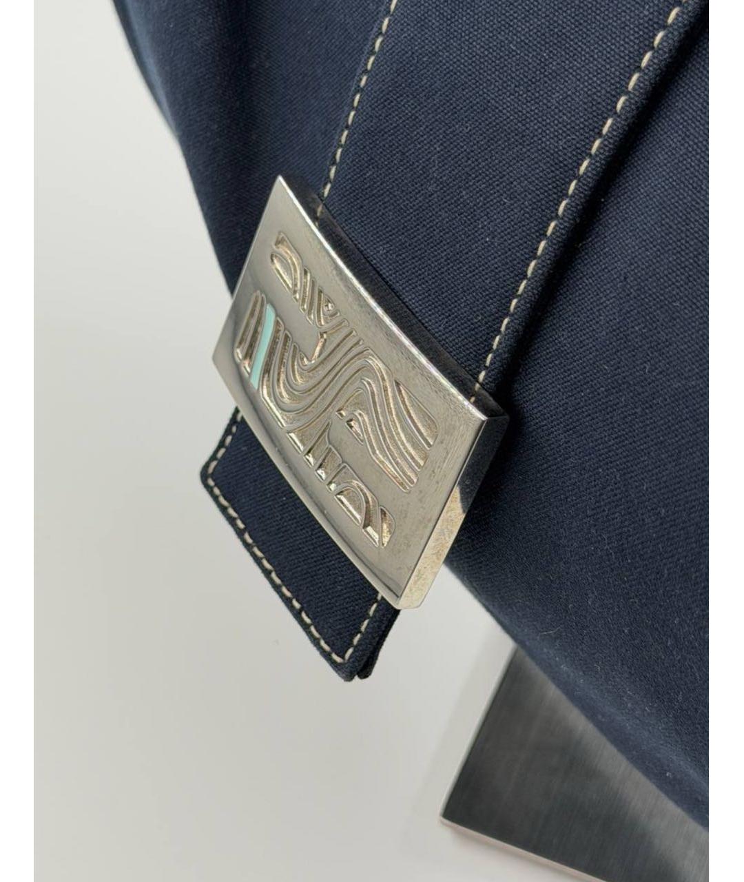 FENDI Темно-синяя тканевая сумка через плечо, фото 4