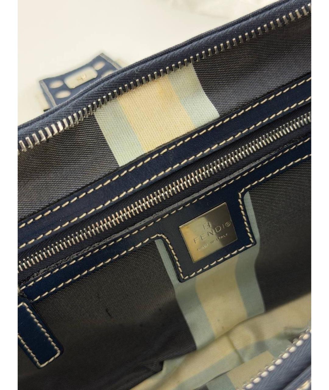 FENDI Темно-синяя тканевая сумка через плечо, фото 8