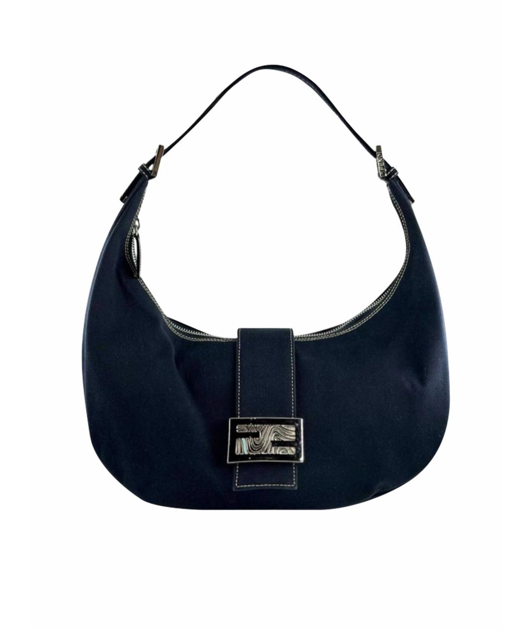 FENDI Темно-синяя тканевая сумка через плечо, фото 1