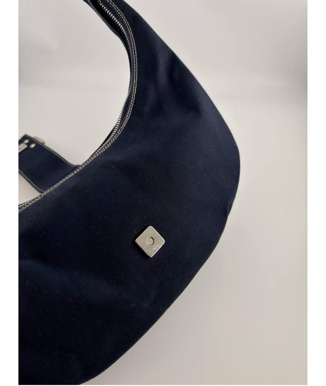 FENDI Темно-синяя тканевая сумка через плечо, фото 6