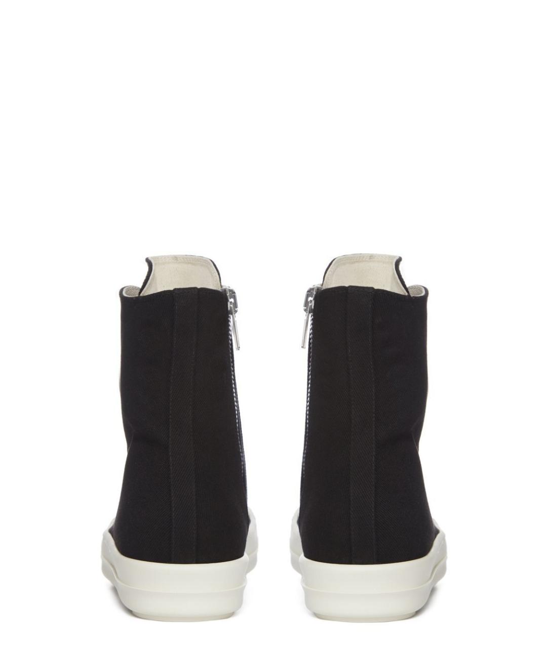 RICK OWENS DRKSHDW Черные текстильные высокие кроссовки / кеды, фото 4