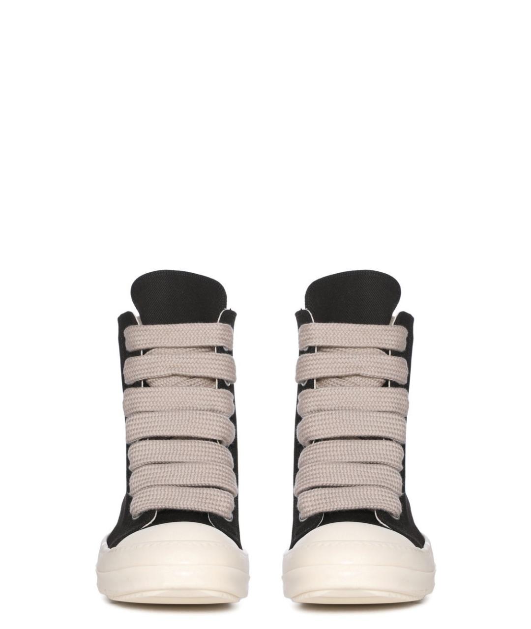 RICK OWENS DRKSHDW Черные текстильные кеды, фото 3