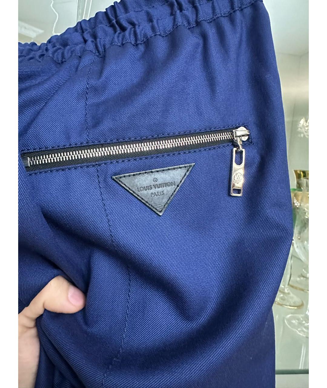LOUIS VUITTON Синие шерстяные брюки узкие, фото 7