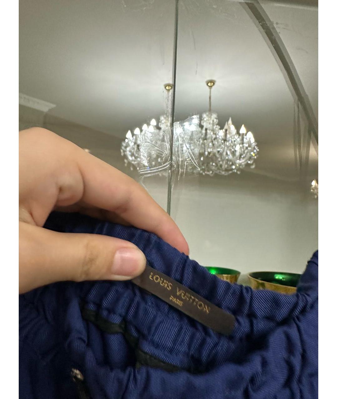 LOUIS VUITTON Синие шерстяные брюки узкие, фото 5