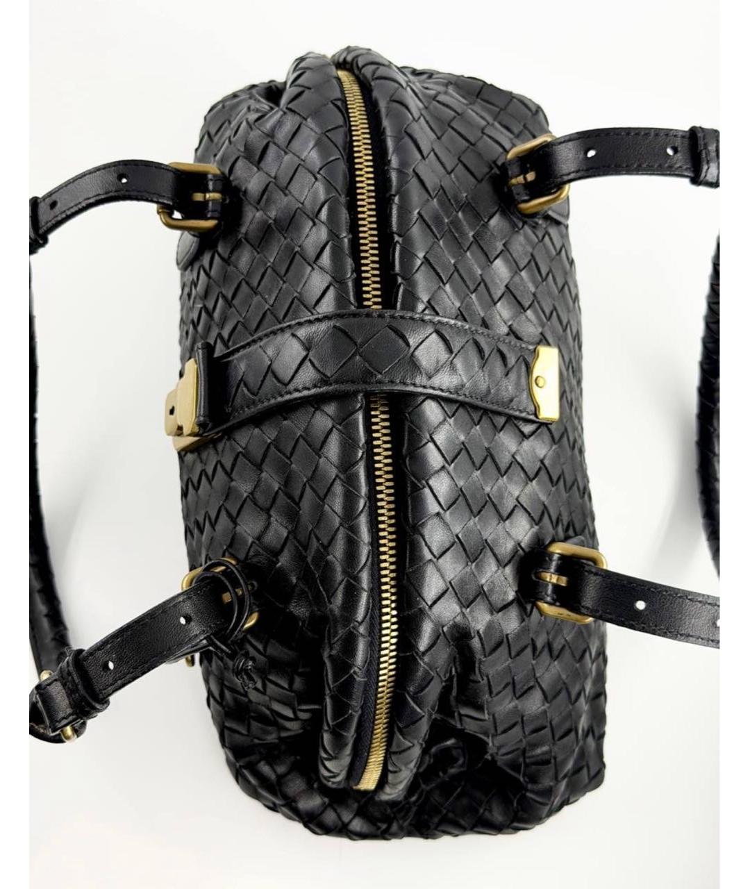 BOTTEGA VENETA Черная кожаная сумка через плечо, фото 5