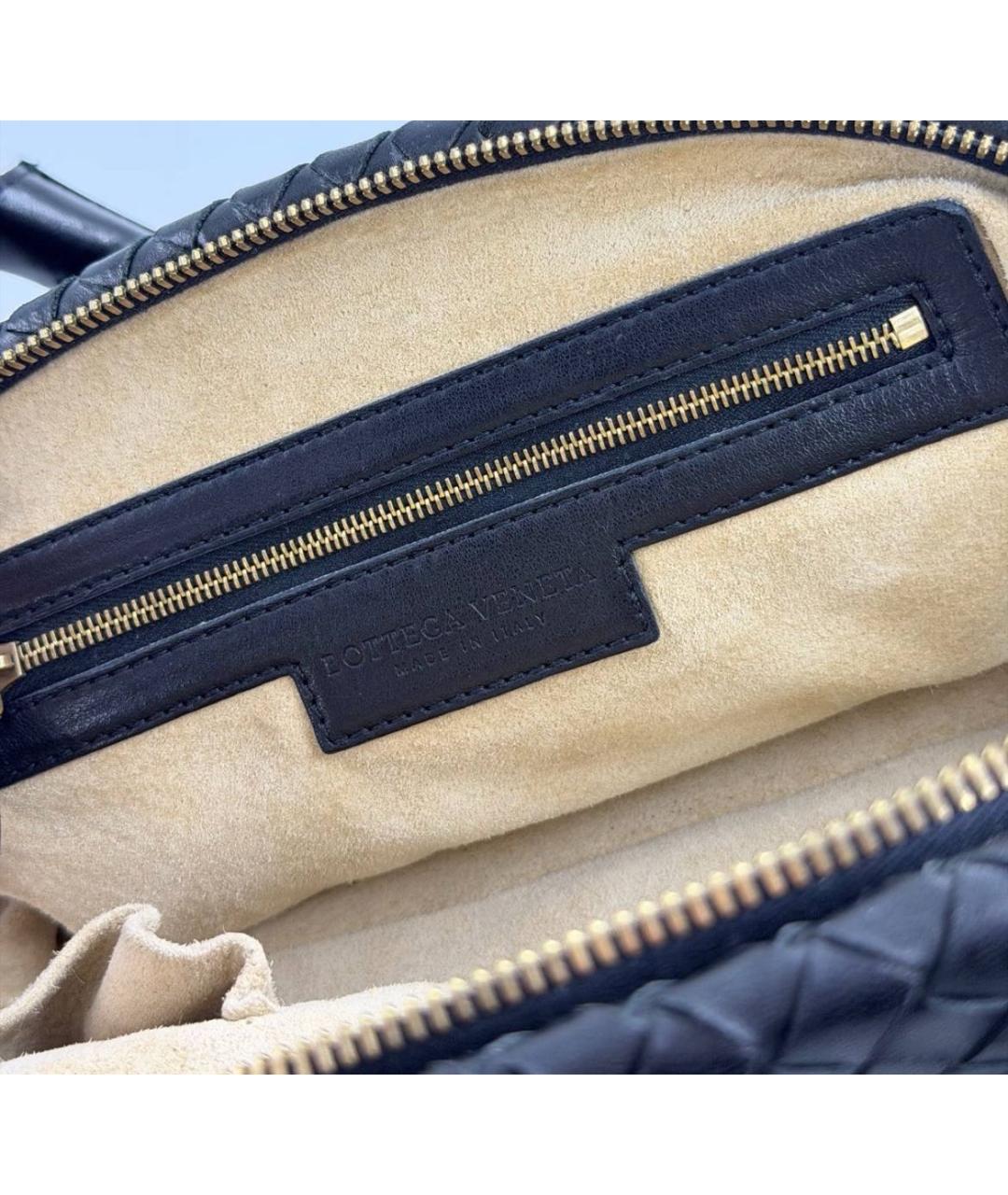 BOTTEGA VENETA Черная кожаная сумка через плечо, фото 7