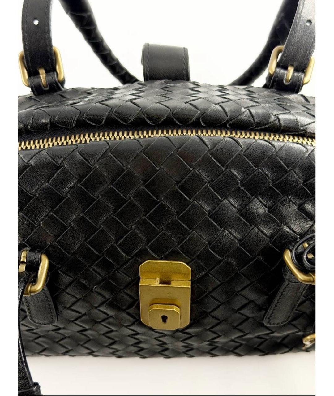 BOTTEGA VENETA Черная кожаная сумка через плечо, фото 6