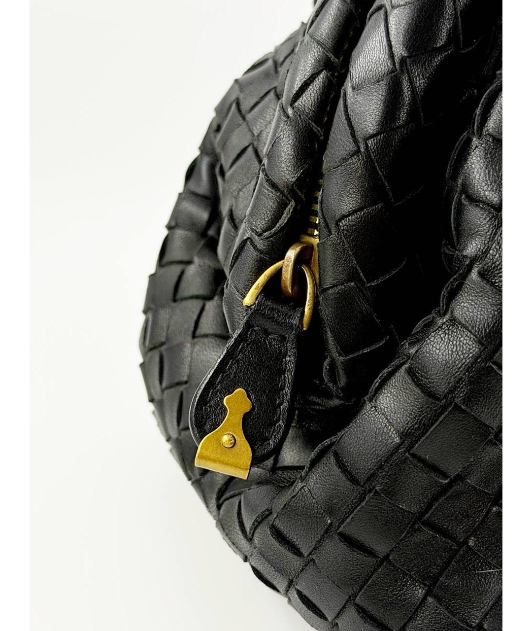 BOTTEGA VENETA Черная кожаная сумка через плечо, фото 2