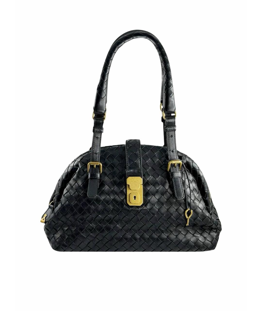 BOTTEGA VENETA Черная кожаная сумка через плечо, фото 1