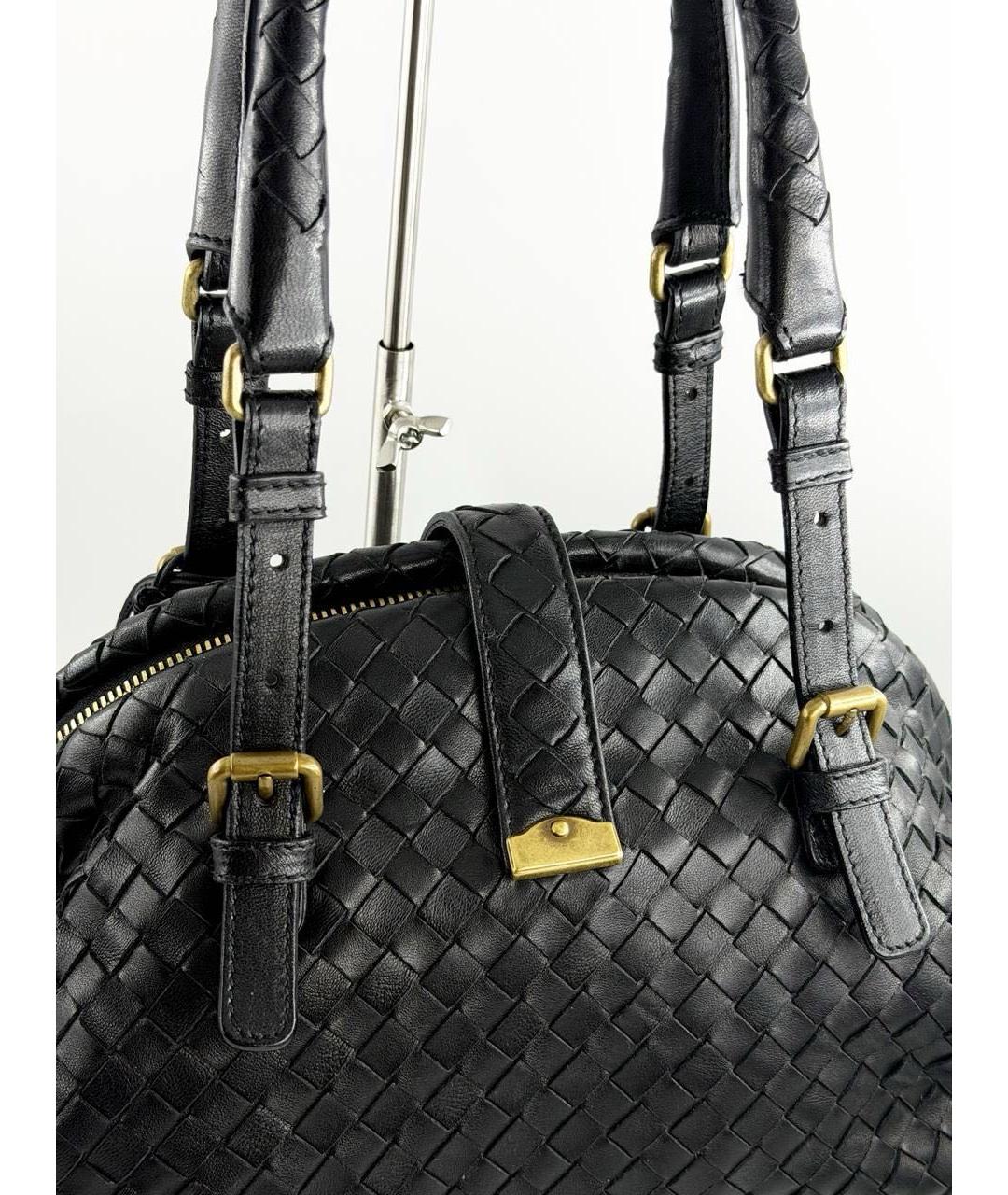 BOTTEGA VENETA Черная кожаная сумка через плечо, фото 3