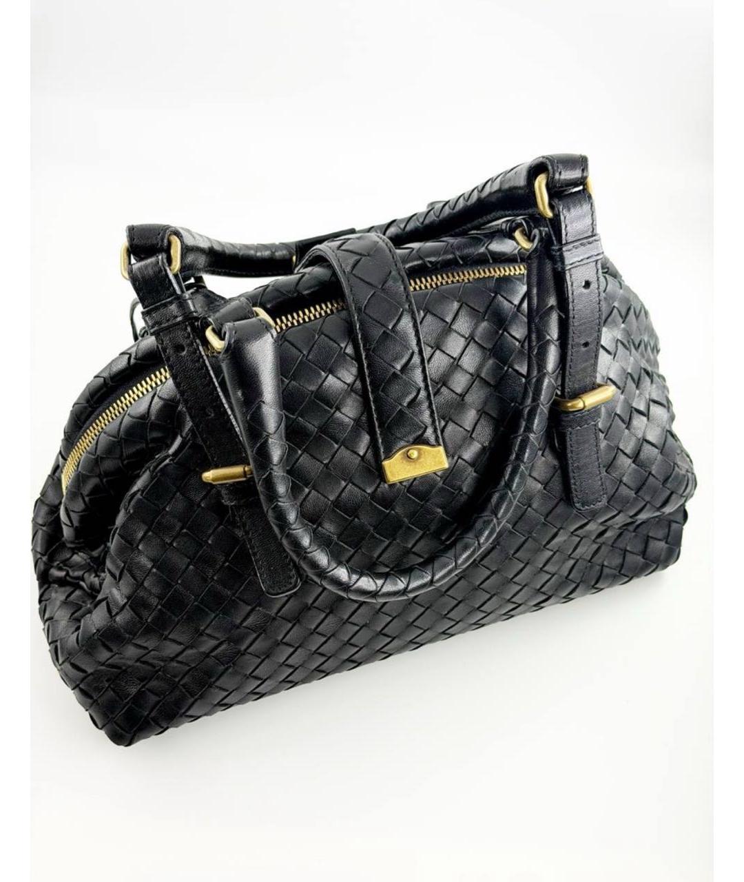 BOTTEGA VENETA Черная кожаная сумка через плечо, фото 4