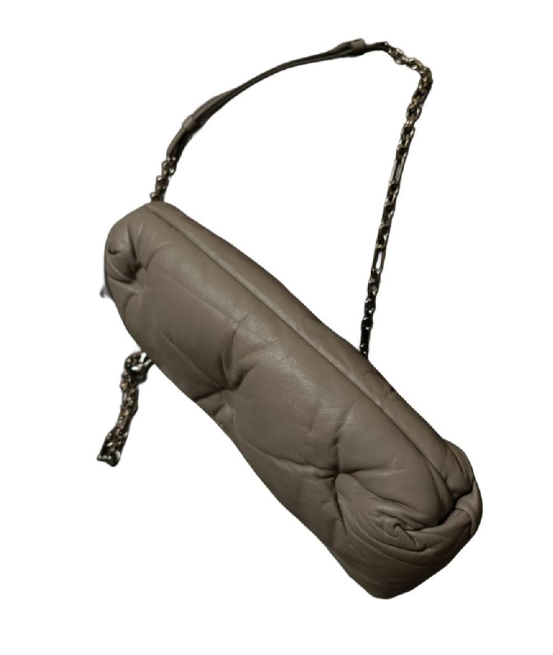 MAISON MARGIELA Серая кожаная сумка через плечо, фото 6