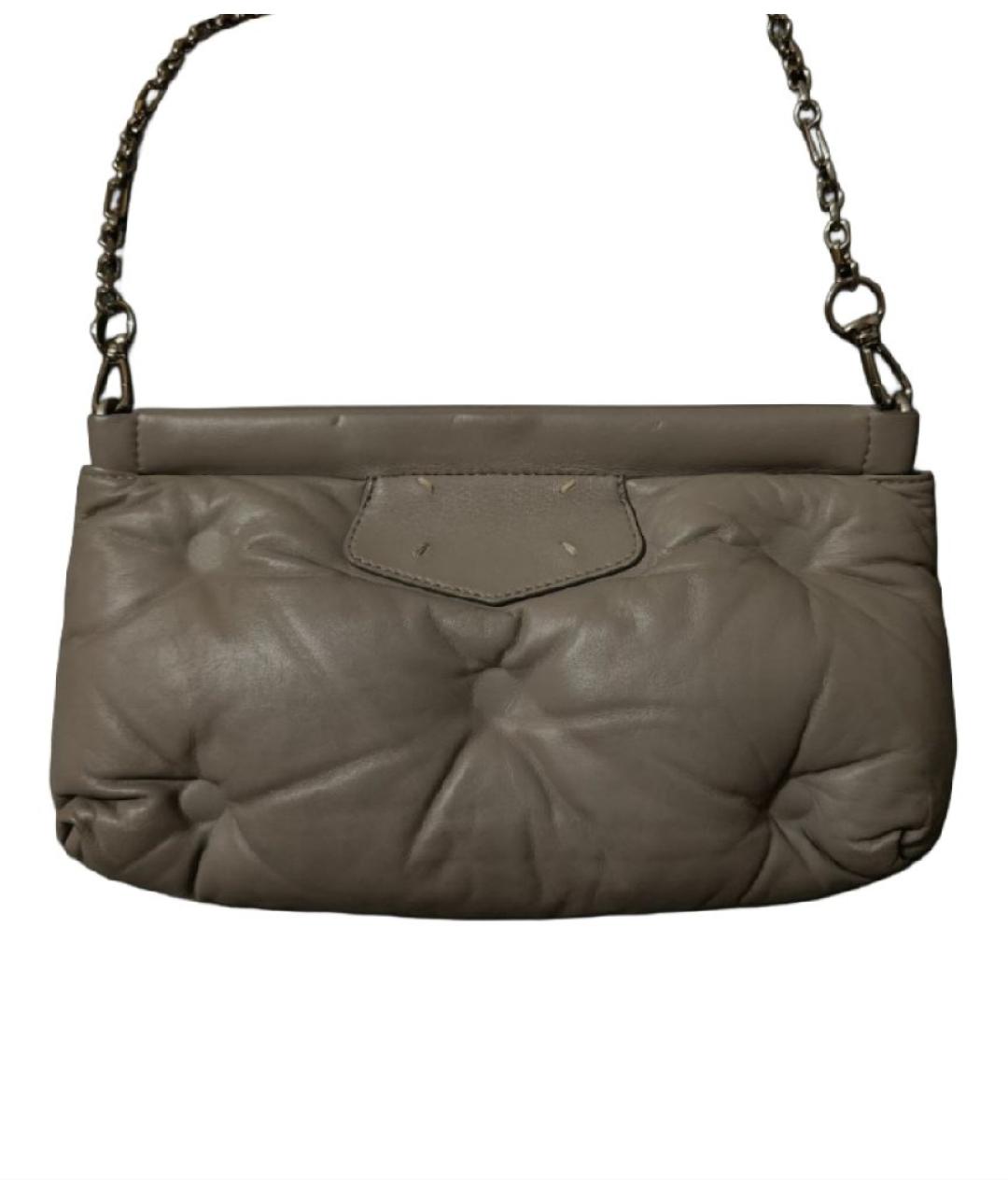 MAISON MARGIELA Серая кожаная сумка через плечо, фото 3