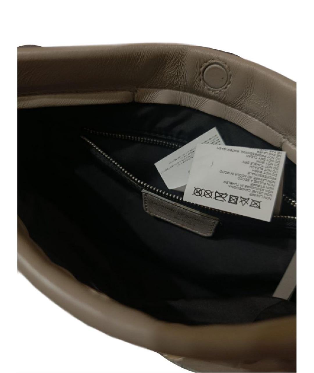 MAISON MARGIELA Серая кожаная сумка через плечо, фото 4