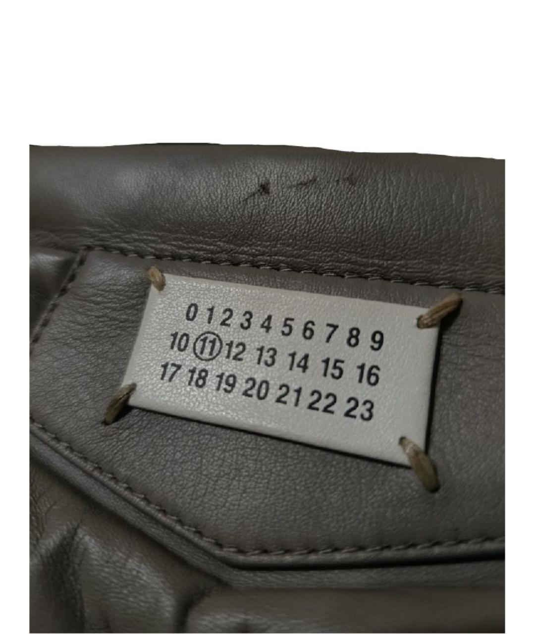 MAISON MARGIELA Серая кожаная сумка через плечо, фото 8