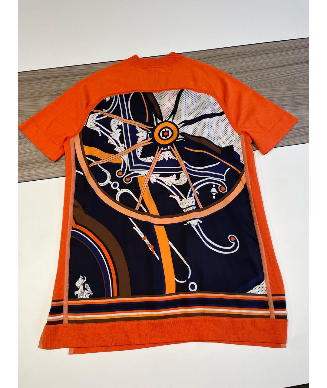 HERMES Оранжевая шелковая блузы, фото 2