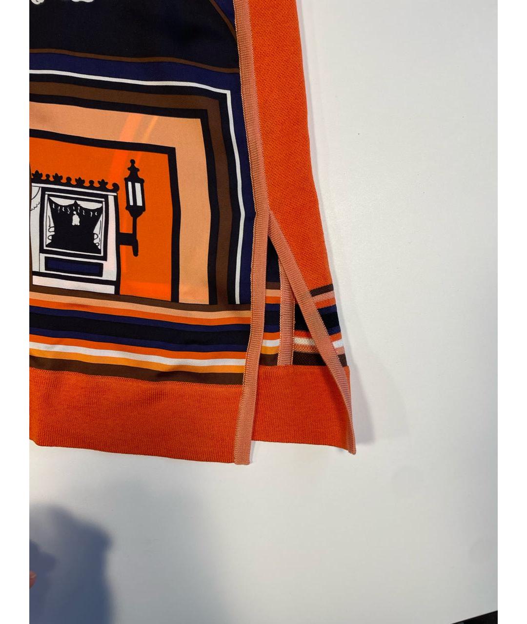 HERMES Оранжевая шелковая блузы, фото 8