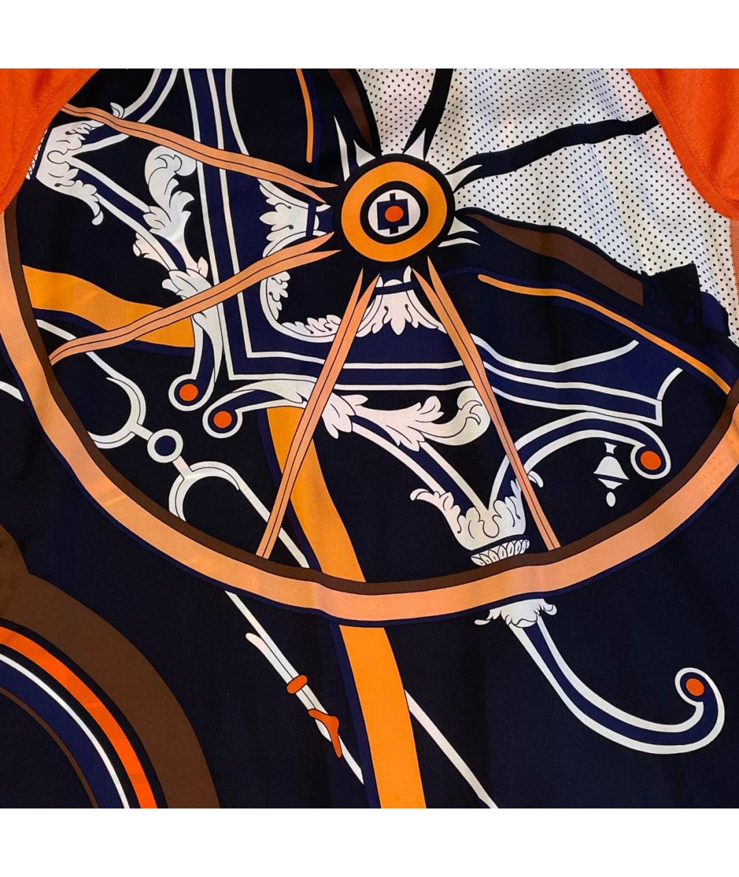 HERMES Оранжевая шелковая блузы, фото 4