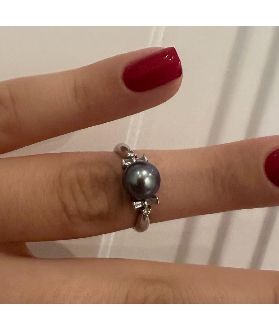 Mikimoto Серебряное кольцо из белого золота, фото 6