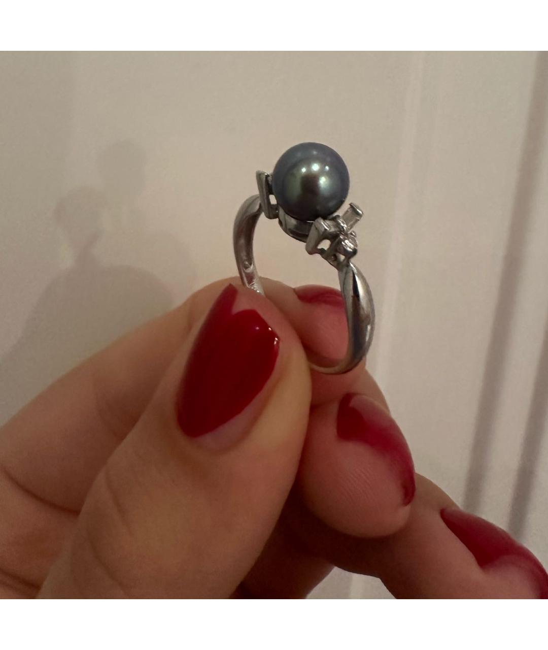 Mikimoto Серебряное кольцо из белого золота, фото 4