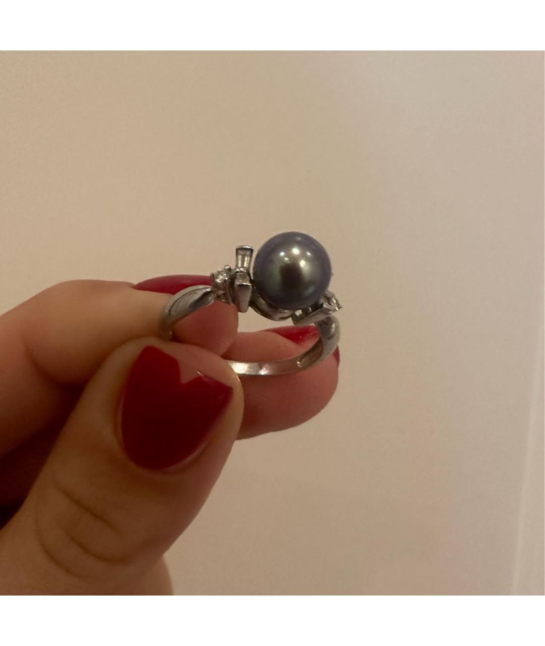 Mikimoto Серебряное кольцо из белого золота, фото 3