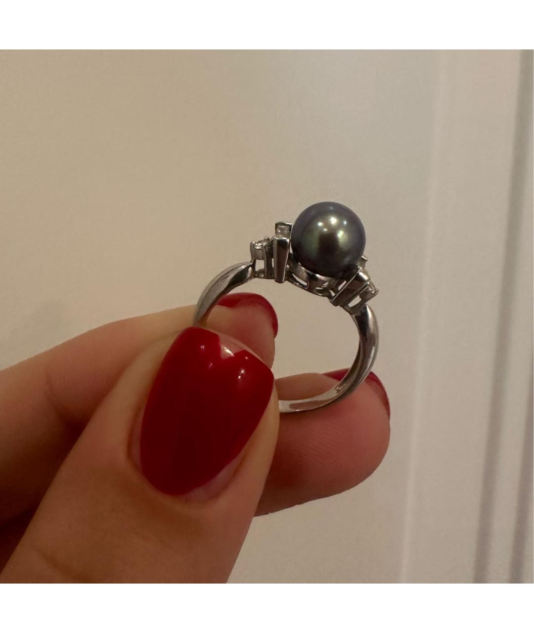 Mikimoto Серебряное кольцо из белого золота, фото 2