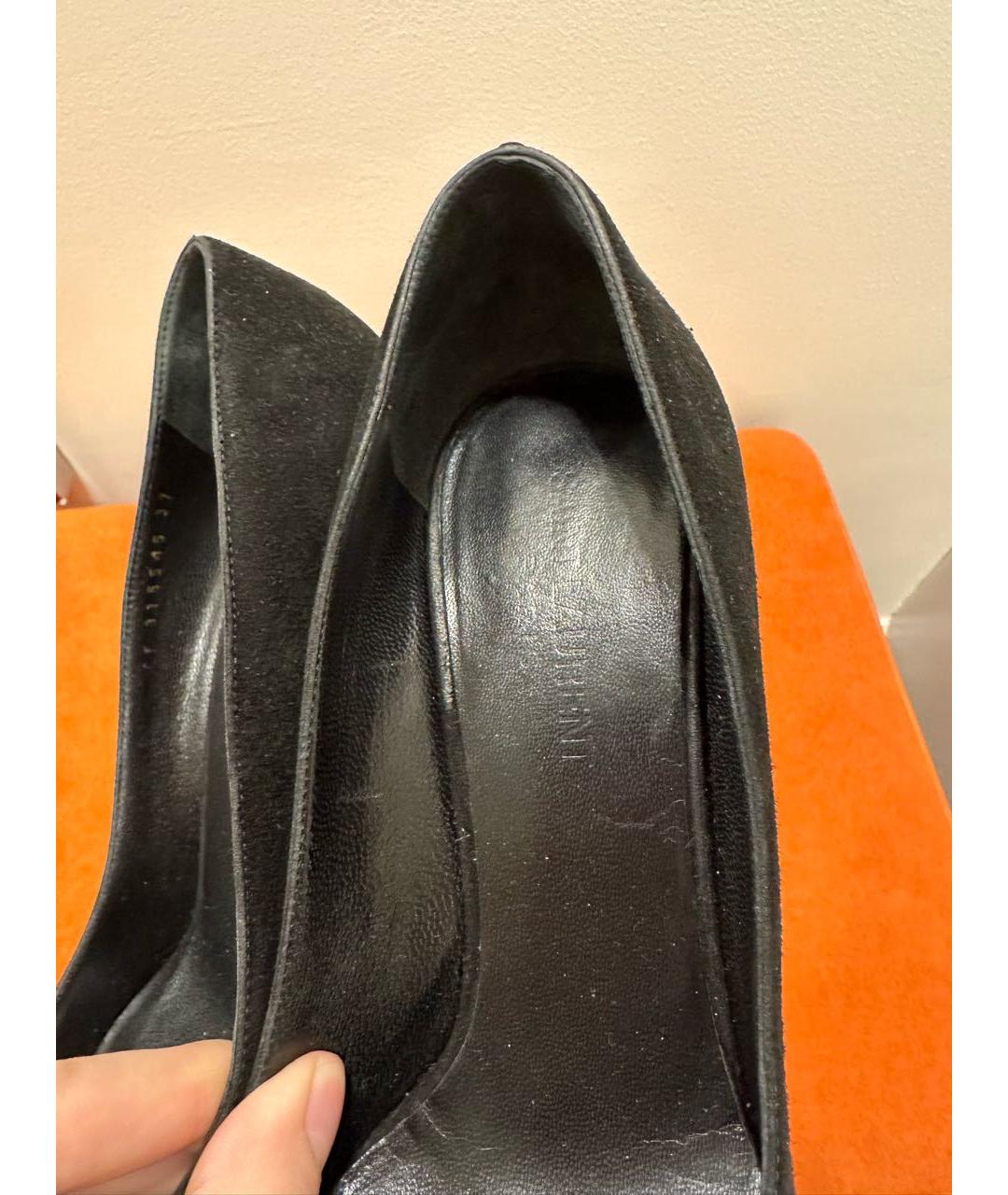 SAINT LAURENT Черные замшевые туфли, фото 3