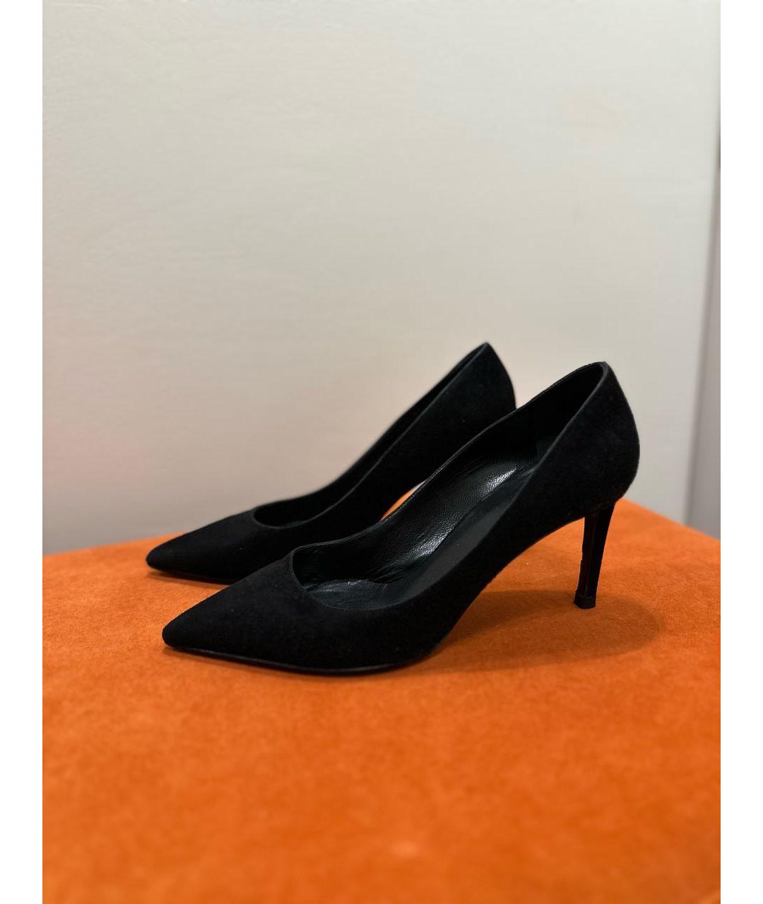 SAINT LAURENT Черные замшевые туфли, фото 7